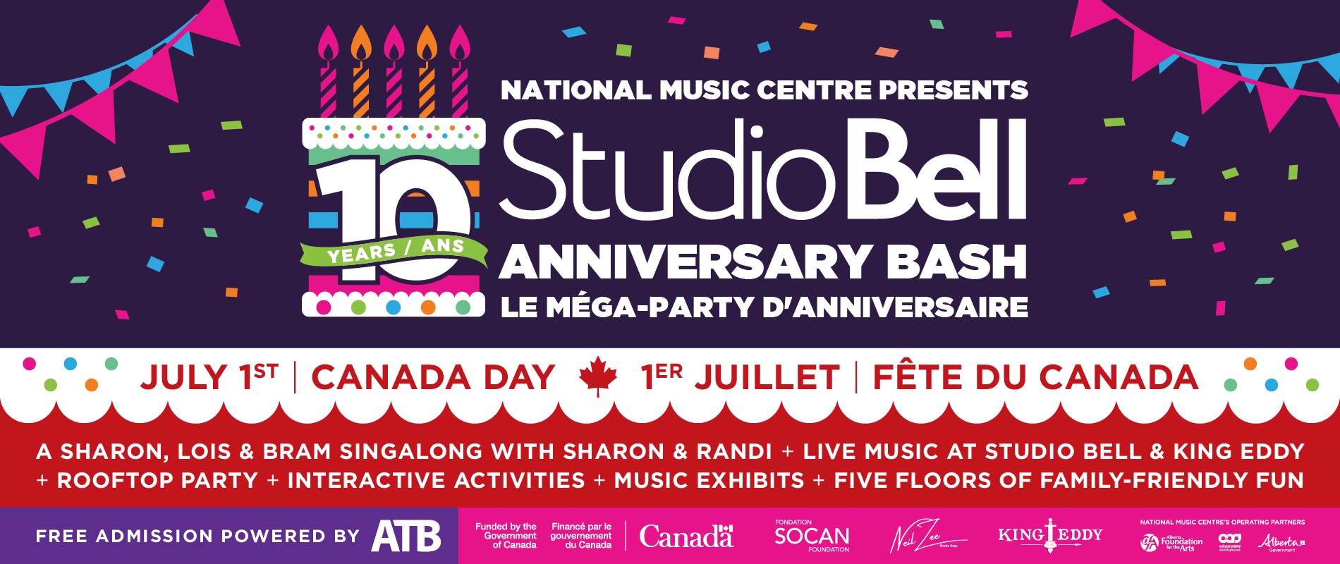 Studio Bell Turns 10: National Music Centre Celebrates with Building-Wide Canada Day Party and Free Admission, Powered by ATB Financial