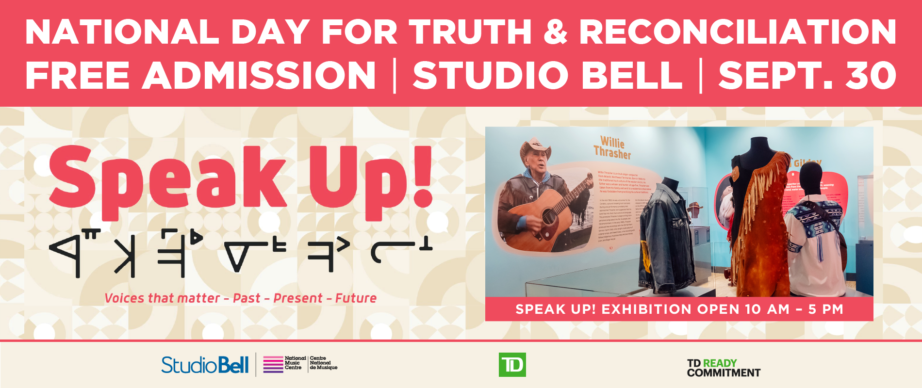 Free Admission to Studio Bell on National Day for Truth and Reconciliation, Featuring Guest Elder Eldon Weasel Child